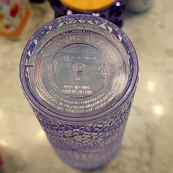 STARBUCKS HOLIDAY IRIDESCENT UNICORN BLING DIAMOND CUT JEWEL TUMBLER 24 OZ - Picture 12 of 16